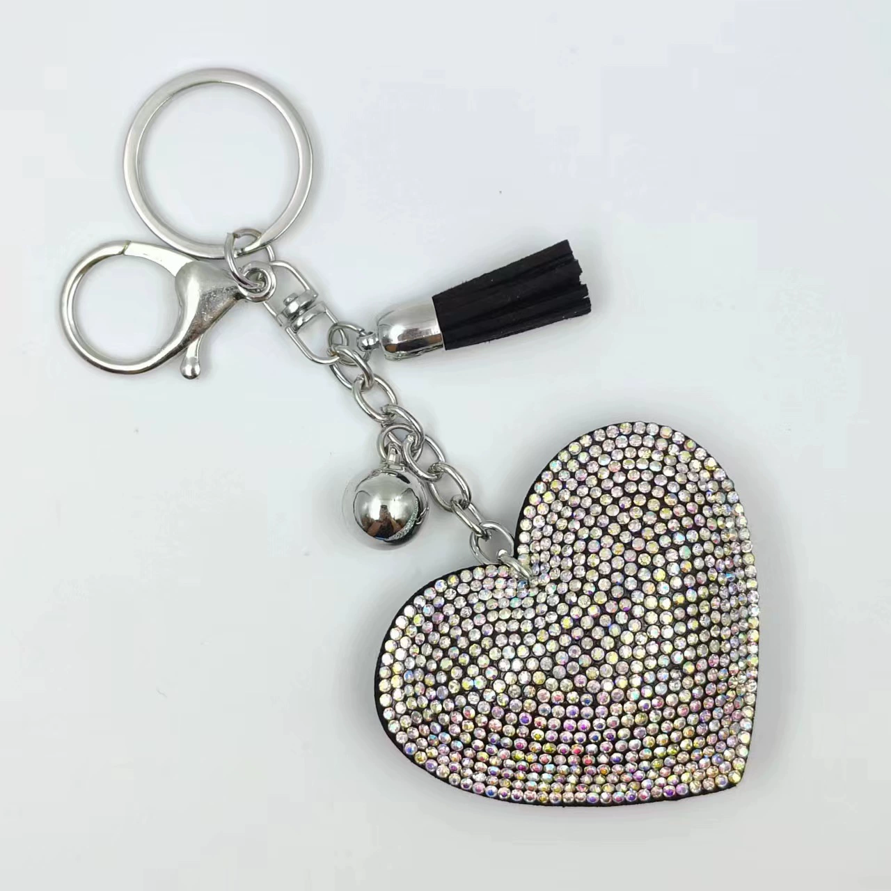Брелок (в стиле Chanel) сердце с кисточкой, аксессуар DIY, 9×8×2 см