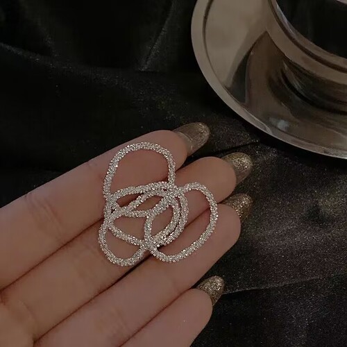 Silver Ring with Sparkling Effect, Korean Inspired, New Style, Minimalist Band Ring, Starry Night Theme, Finger Ring for Women, Instagram Style, Dance Party Ring, Index Finger Ring