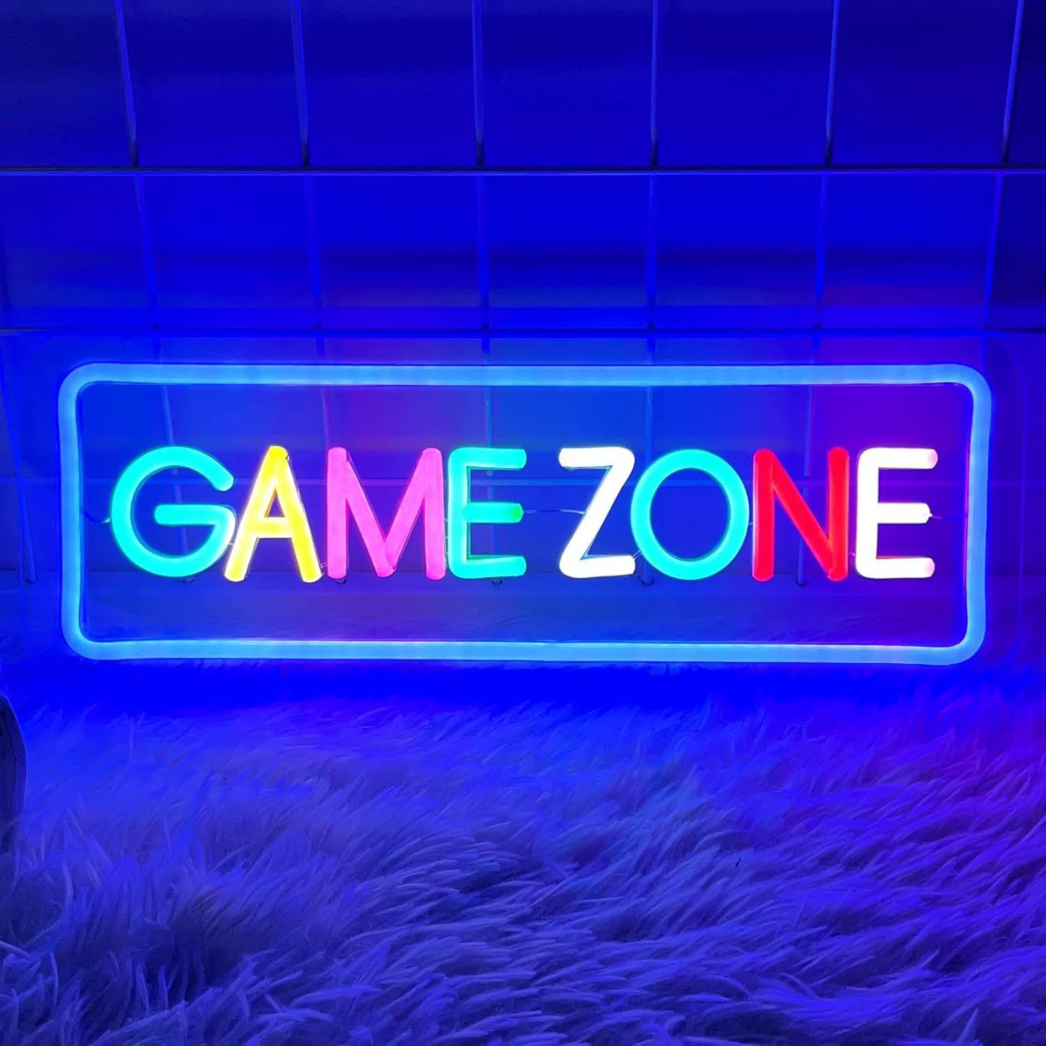 Неоновая светящаяся игровая панель для помещений, светящаяся LED-вывеска (игровая тема)