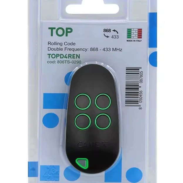 Дистанционное управление гаражными воротами (TOPD4REN 806TS-0290), двойной частоты 433.92/868.35 МГц, код с вращением, 4 кнопки