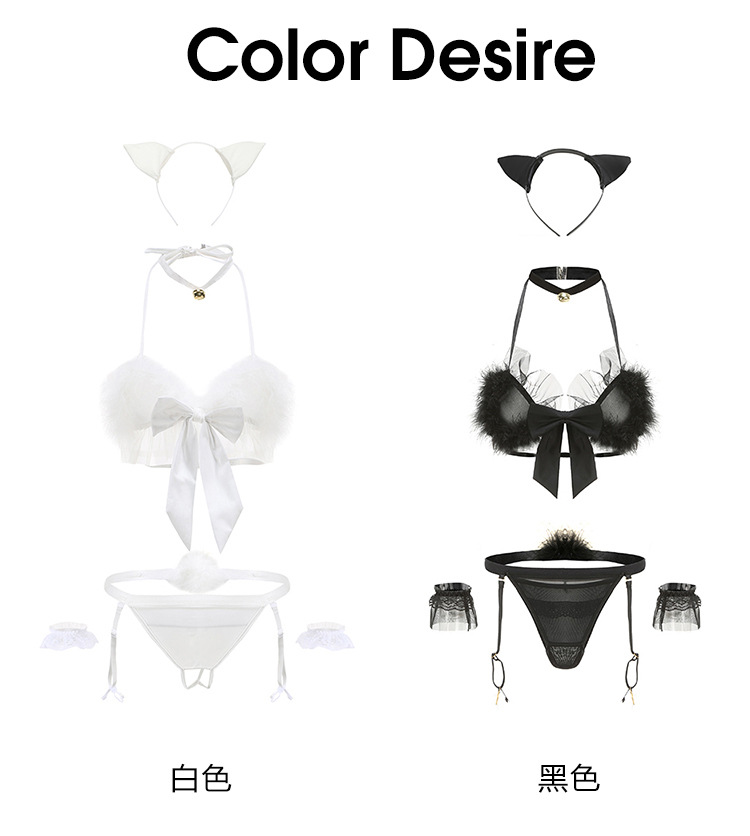 Bunny Girl Lingerie Costume Set with Headband, Ears, Bra and Panties — detail image 15