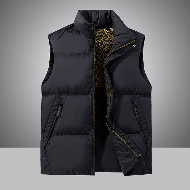 Cross-Border 2025 Winter New Warm down Jacket Men's Tops Casual Loose Men's Workwear down Vest Waistcoat