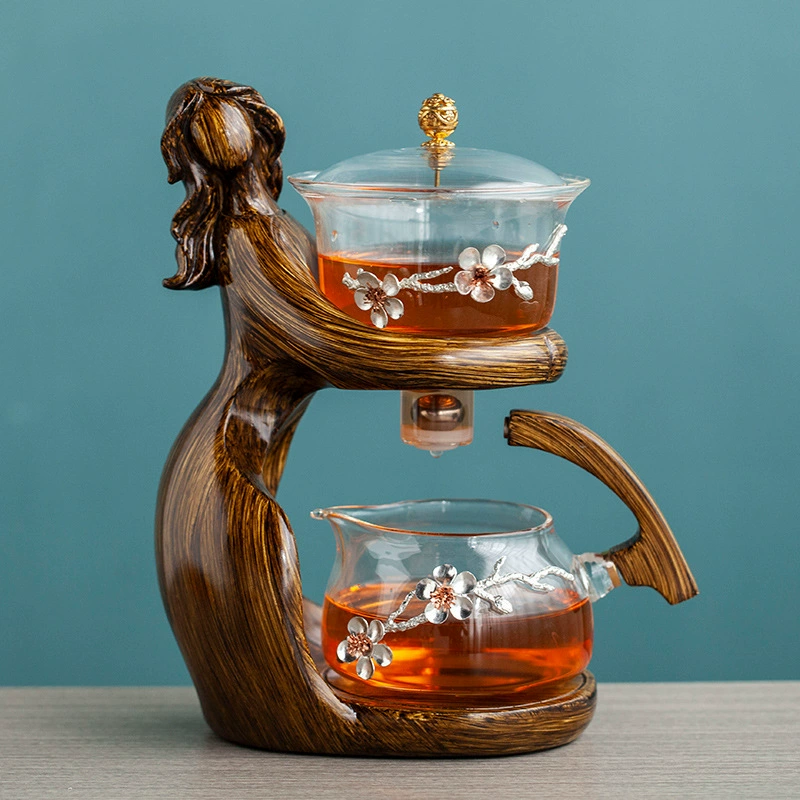 Creative induction teapot, automatic tea set for home use, fully automatic