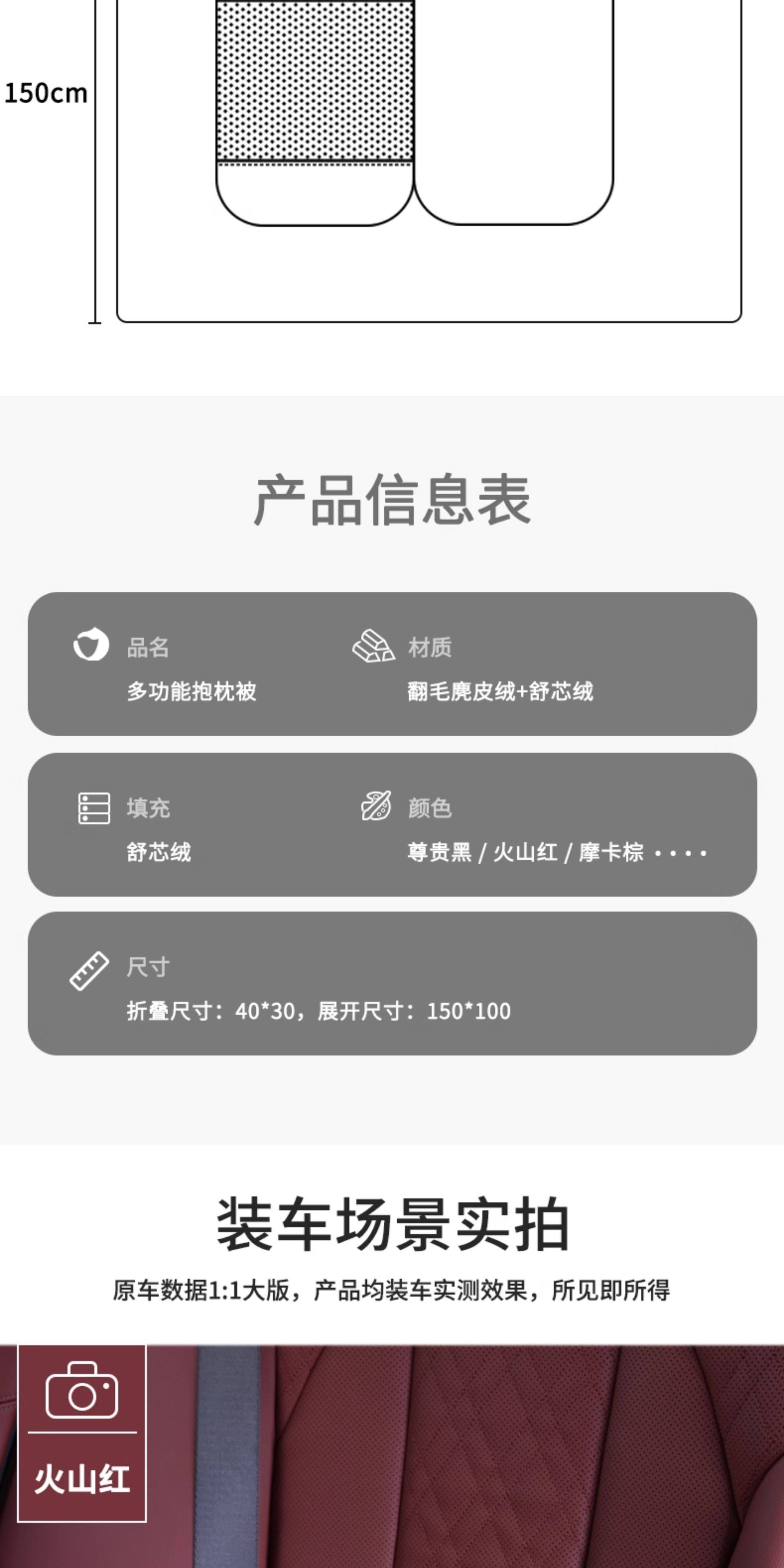 Car Lumbar Support Pillow, Quilt, and Cushion All-In-One, Thickened Multifunctional High-End Foldable Air Conditioning Blanket, Car Waist Support Cushion