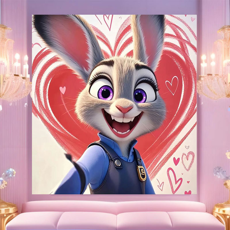 20 * 20 Crazy Zoo City pintura digital a mano diy dibujos animados pintura a mano Judith Decoration