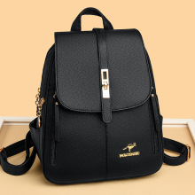 跨境背包新款防盗锁扣双肩包女通勤百搭大容量旅行背包书包一件代