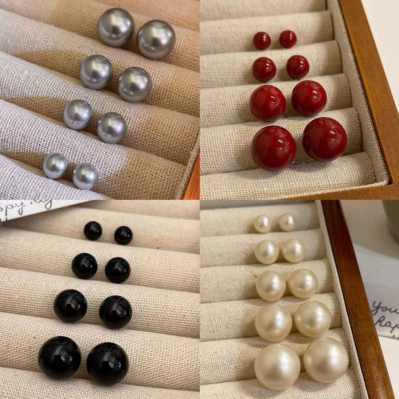 Aguja de plata de Corea del Sur pendientes de perlas versátiles simples pendientes de personalidad de nicho de moda Luz de lujo temperamento pendientes femeninos de alto grado