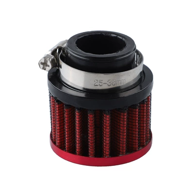Car modification high-flow air intake small mushroom head secondary air intake universal exhaust pipe filter mushroom 25MM (Sorma kollektoru (Giriş)) - red