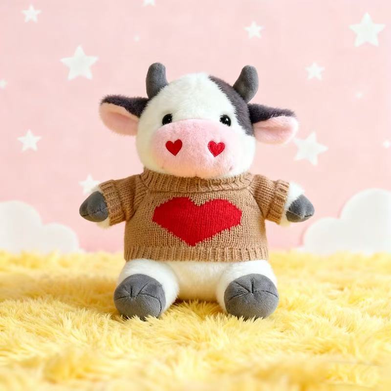 Transfronterizos de vestir grandes flores juguetes de peluche muñecas de vaca zodiacal muñecas de tela regalo muñecas de vaca de flores muñecas