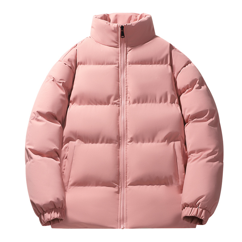Veste d'hiver épaisse en coton surdimensionnée pour homme, marque tendance, col montant, couleur unie, style américain_voghion.com