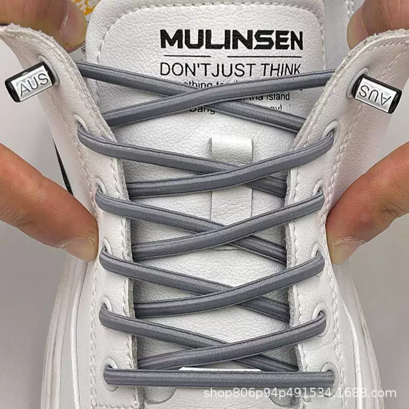 Elastic white shoelaces, sneakers