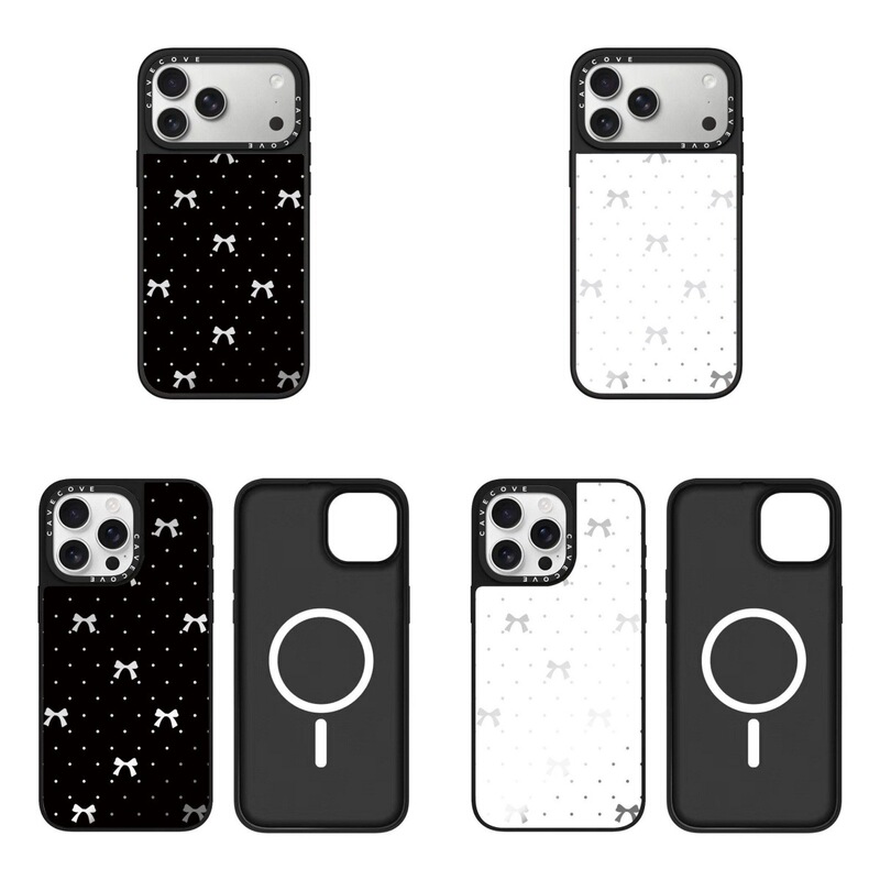 Bow-Knot Polka Dot Magsafe Magnetic Case Suitable for Apple 17Promax Mobile Phone Case Iphone16Promax Protection