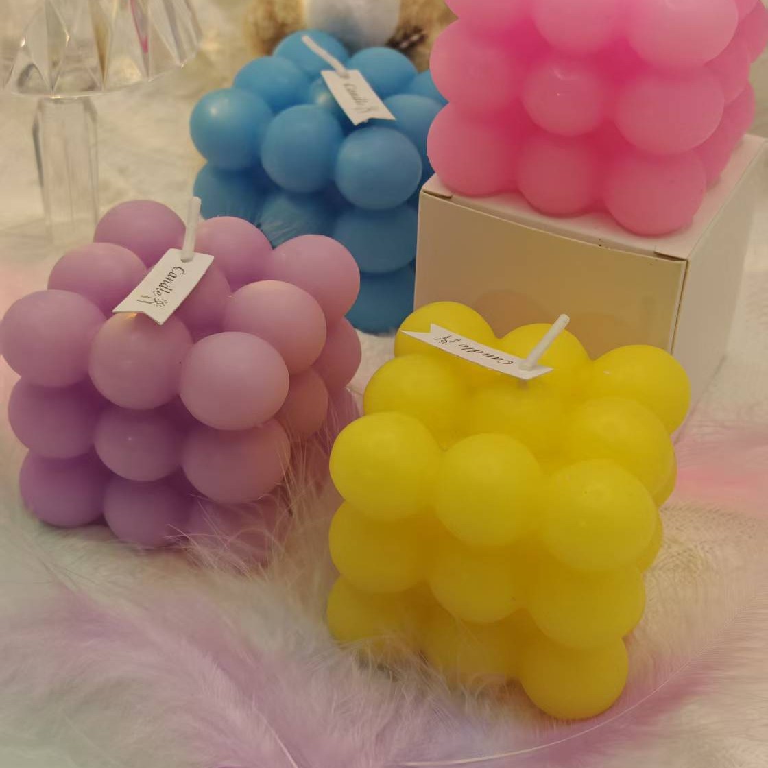 Cubo de cigarrillos de vela de regalo de mano en línea vela de boda con pequeños regalos de fragancia decoración creativa al por mayor