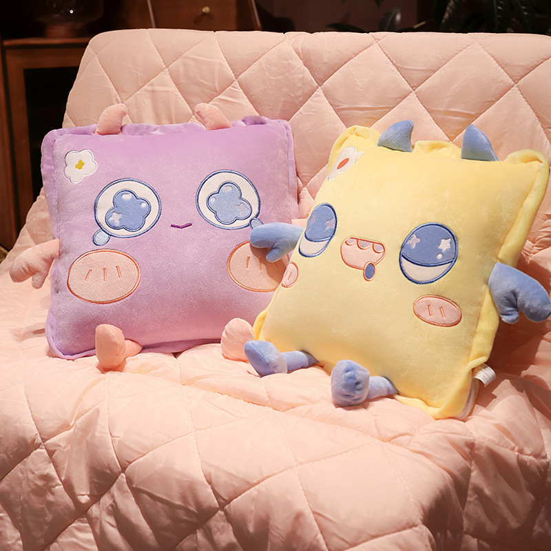 Dopamina monstruo almohada edredón de doble uso oficina plegable manta dos-en-uno siesta almohada sofá almohada