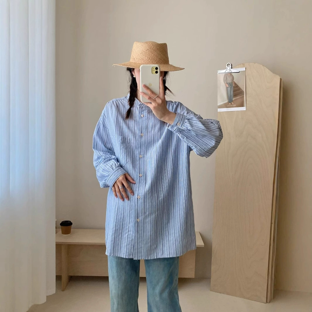 Модная одежда для беременных Корейская версия повседневная рубашка в полоску свободная и удобная дикая с длинными рукавами для беременных солнцезащитная рубашка