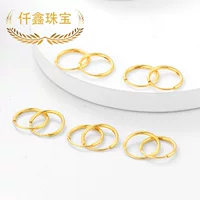 Qian Xin ювелирные изделия 999 Золотые круглые серьги для девочек 5 г серьги из чистого золота живут поколение волос
