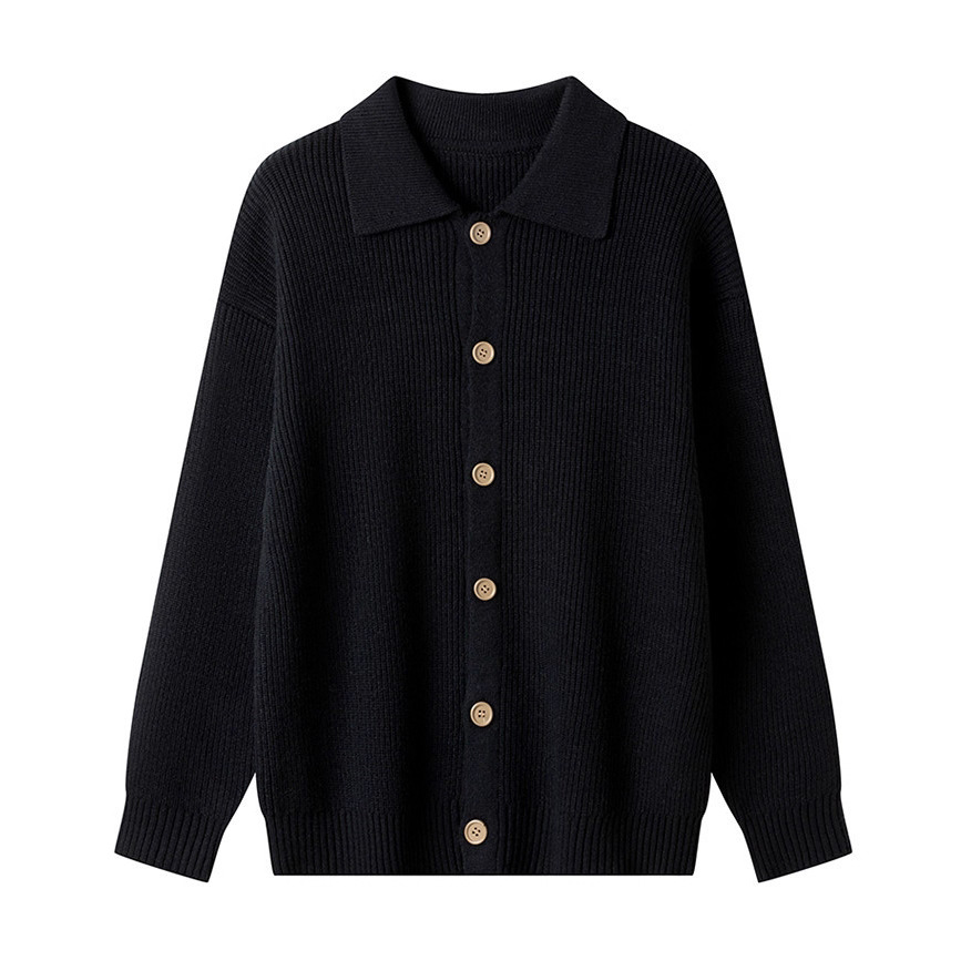 Cardigan de botón sólido suéter gris de punto de primavera y otoño chaqueta de invierno chaqueta cálida chaqueta casual