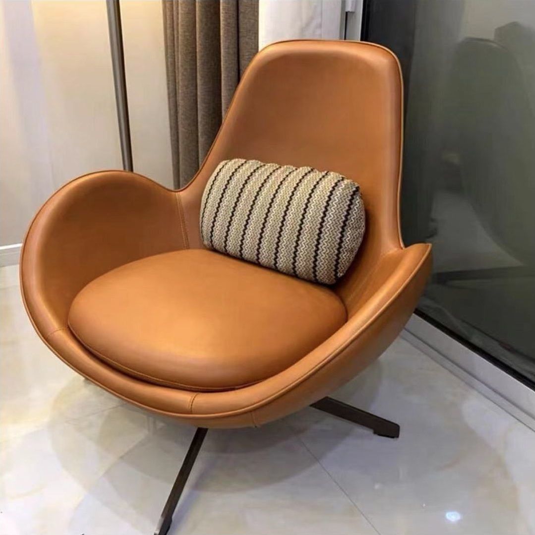 Sofá perezoso tipo nórdico, silla individual de lujo para balcón, sala de estar o dormitorio, diseño cómodo con respaldo, estilo huevo