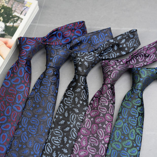 Business Men's 8cm polyester silk Paramecium hand tie wine red dark green business negotiation clothing accessories direct supply