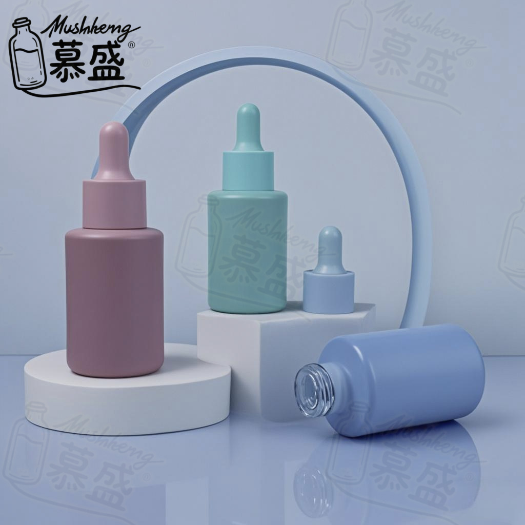 现货马克龙30ml平肩加厚瓶 胶头滴管精油玻璃分装瓶小容量