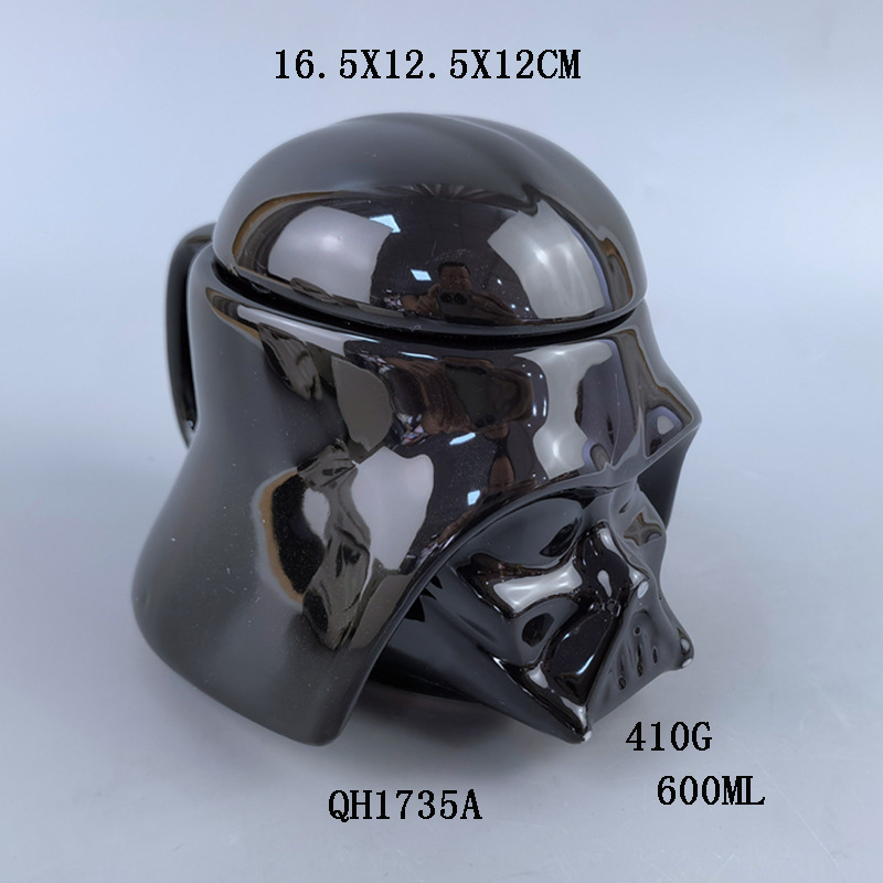 Taza de Cerámica de Star Wars, Diseño de Guerrero Negro y Soldado Blanco, Taza Mandalorian, Venta al por Mayor Transfronteriza, Gran Éxito de Ventas