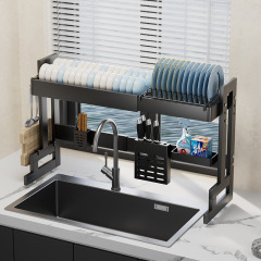 Adjustable and Expandable Kitchen Sink Shelf, Multi-functional Dish Rack, Utensil Holder, Plate and Bowl Organizer, Drain Rack