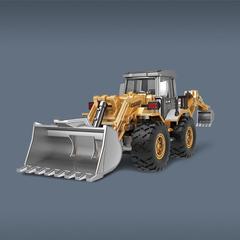 慣性合金頭雙功能推土挖掘機工程車仿真滑行模型兒童玩具生日禮物