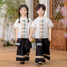 男生少数民族风藏族舞蹈服装兄妹装汉服演出服幼儿园蒙古风表演服