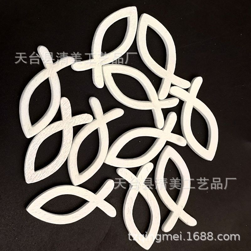 Pescado hueco blanco botones de madera vacíos 18 un paquete de textiles y textiles para el hogar accesorios de decoración artesanal