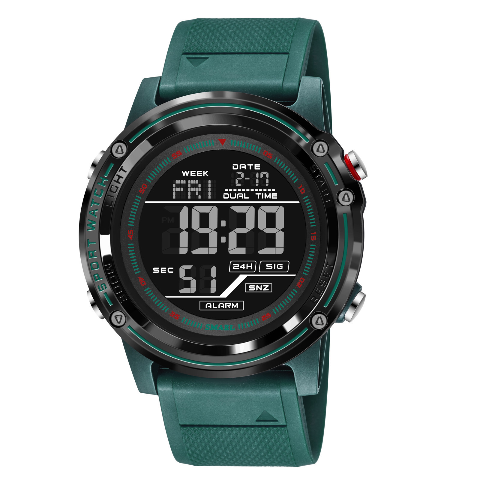 SMAEL reloj deportivo de pantalla única al aire libre estilo callejero personalidad impermeable reloj electrónico para hombres y mujeres