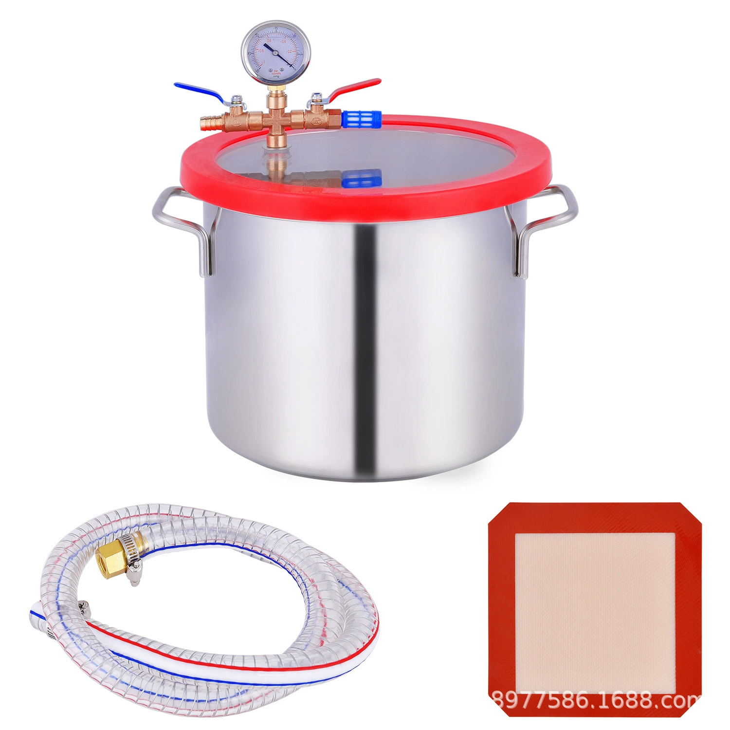 Вакуумная камера объемом 3 галлона используется для стабилизации древесной смолы, удаления газов из силикона и гипса.