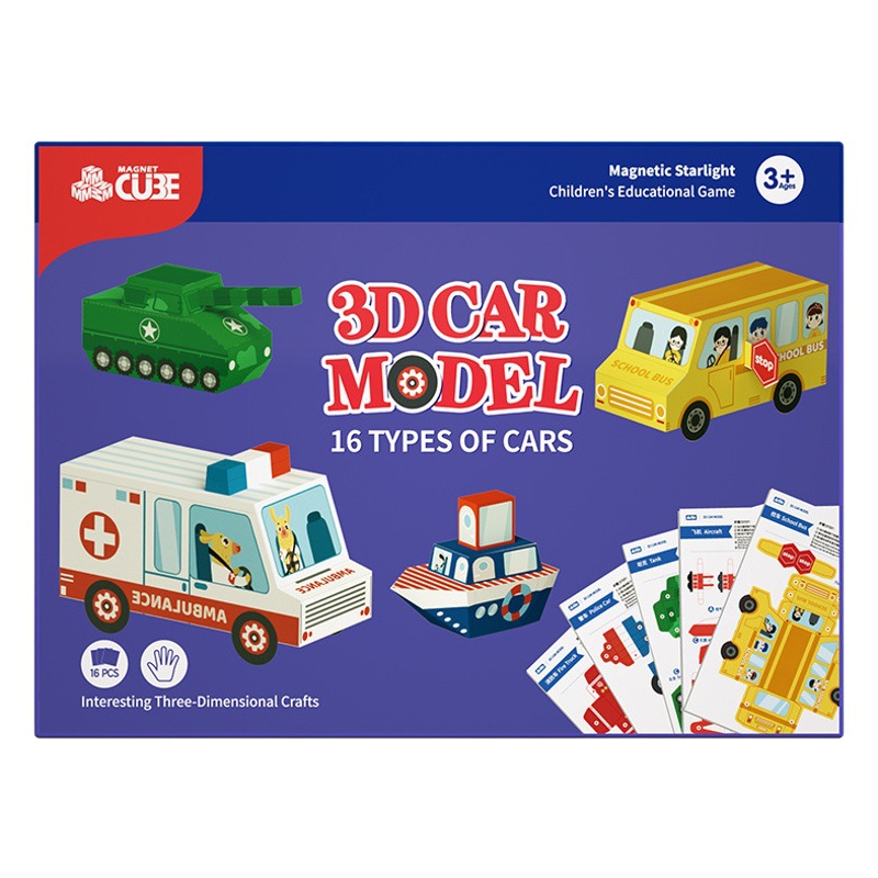 Origami 3D colorido para niños, manualidades