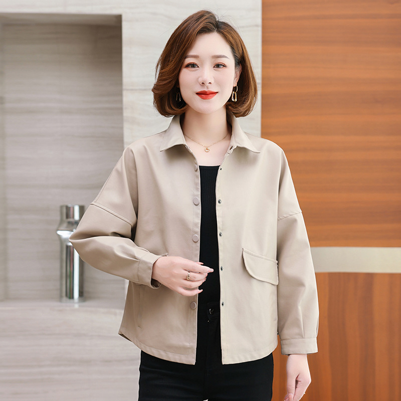 超火又a又飒黑色海军领皮衣外套女春秋2025新款复古休闲pu皮夹克，女装短外套，妃慕昵服饰