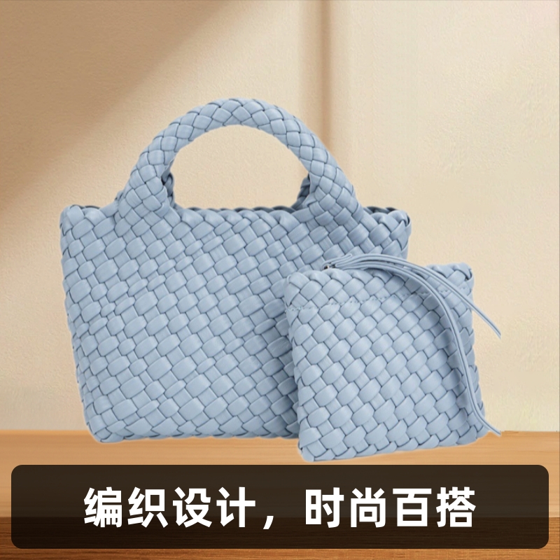 [해외 직구 전용] 미니 휴대용 야채 바구니 가방, 뜨개질 숄더백, 크로스백, 겨드랑이 가방, 여성용 다용도 봄 신상품