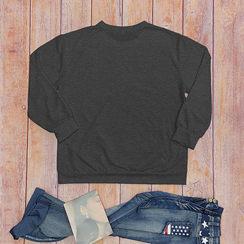 Felpa con cappuccio taglie forti autunno e inverno, da donna, girocollo, ampia, a maniche lunghe, stampa di Halloween_voghion.com