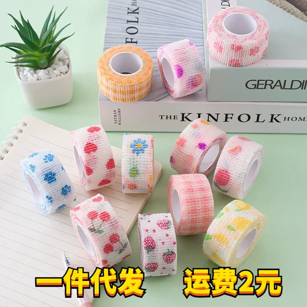 Writing Self-adhesive bandage sports tape non-woven elastic bandage finger protector bandage wholesale pet tattoo bandage