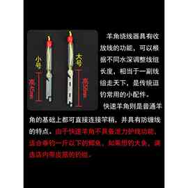 羊角绕线器泡沫逗钓线组皮筋防缠绕O型圈PE竿稍绳钓鱼配件无