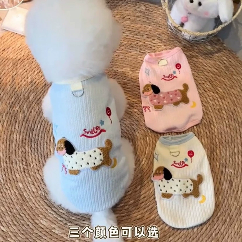 Тедди Биби Собачья одежда тонкая анти-выпадение волос маленькая собака весной и летом новый буксируемый жилет для домашних животных