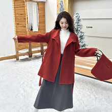 8332羊毛呢大衣中长款加棉加厚保暖风衣2025秋冬外套女高档爆款女