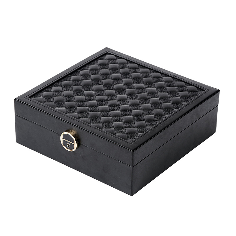 Boda cumpleaños alta sensación caja de joyería anillo de gran capacidad relojes pulseras portátiles con joyería caja de almacenamiento de bloqueo al por mayor