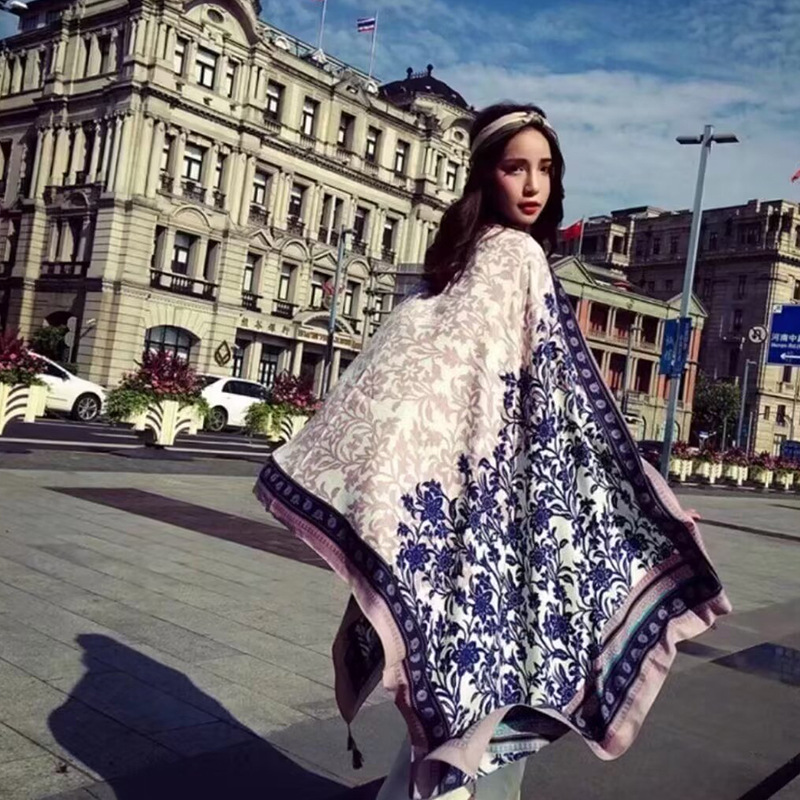 Sopa de satén de twill para mujeres 2025 bufandas de viento nacional de verano tibetanas bufandas de seda protector solar lago Qinghai turismo foto toalla de playa