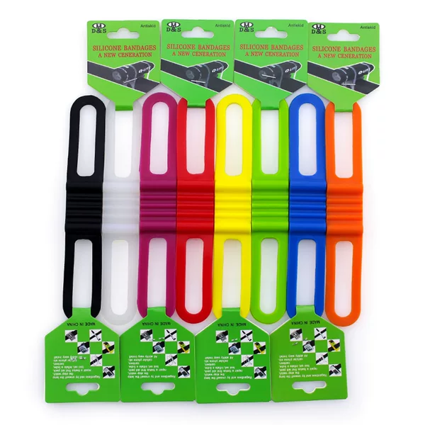 Cross-border New High Elastic Bicycle Silicone Strap Bicycle Fixed Strap Short Lamp Strap