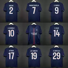 2526 Season Paris Saint-Germain Football Uniform Dembele No. 10 Douai No. 14 Jersey Drop Shipping