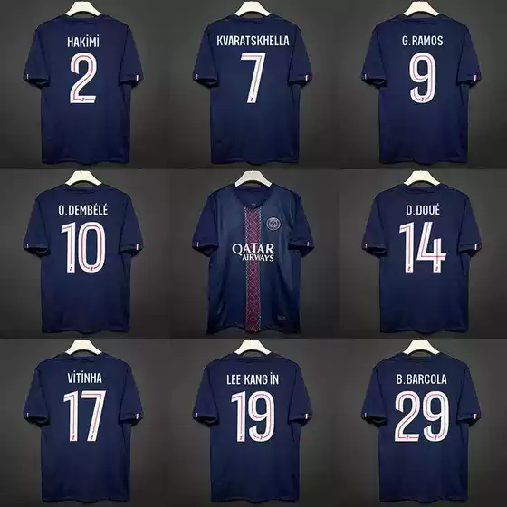 2526 Season Paris Saint-Germain Football Uniform Dembele No. 10 Douai No. 14 Jersey Drop Shipping