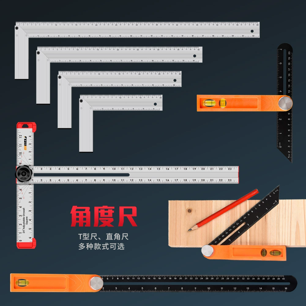 Деревообрабатывающая квадратная высокоточная Т-образная подвижная квадратная многофункциональная маркировочная линейка из алюминиевого сплава угловая линейка транспортир датчик