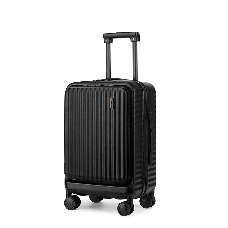 Vali xách tay 20 inch khóa vân tay có tay cầm cân trọng lượng, mở phía trước, khóa TSA — Màu đen, Màu trắng