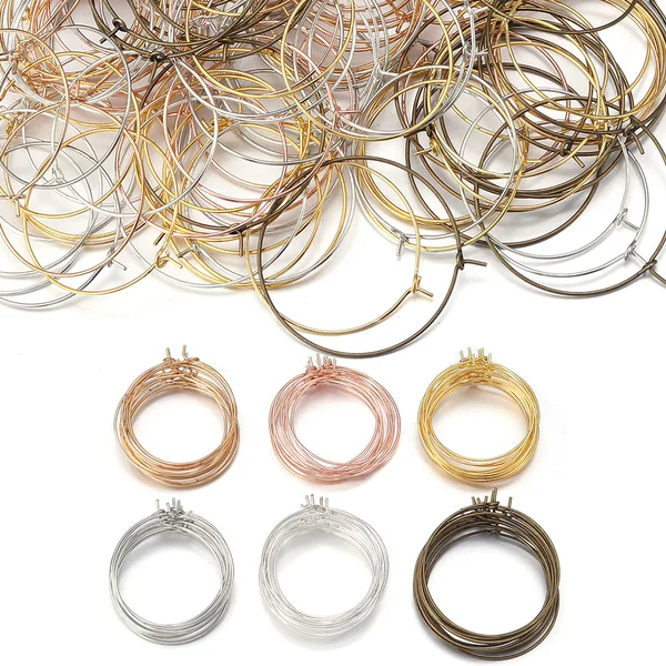 Iron Hoop Earrings, Ear Accessories, Ear Pendants with Pins, Small Round Thin Hoops, Ear Clips, DIY Jewelry Accessories