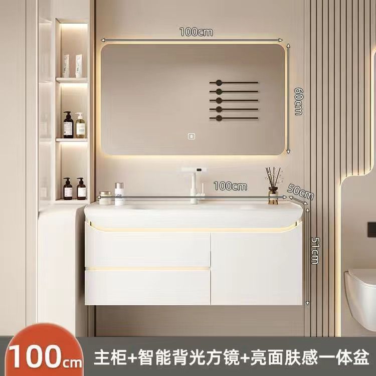 [심플 백라이트 사각거울]_도장도어패널 + 100CM 윤기있는 피부촉감