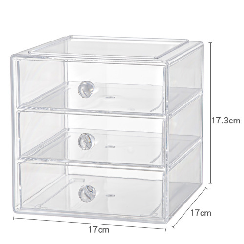 Acrylic cosmetics storage box transparent 3-layer drawer lipstick mask desktop jewelry storage box