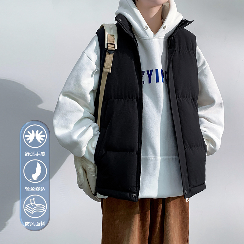 Transfronterizo 5XL - 8XL chaleco de algodón plumado hombre otoño y invierno grueso calentamiento hombro chaleco chaqueta de algodón